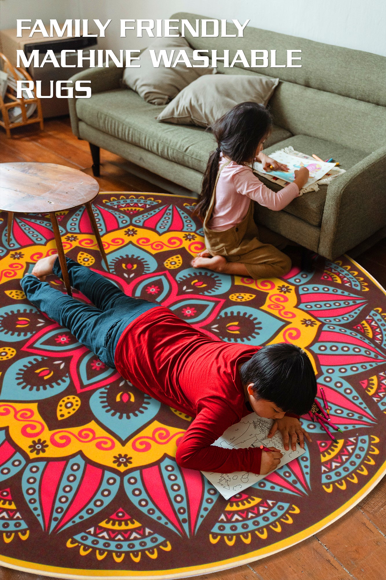 160cm Round LMA Branded 3D Printed Area Rug Lightweight - RM10