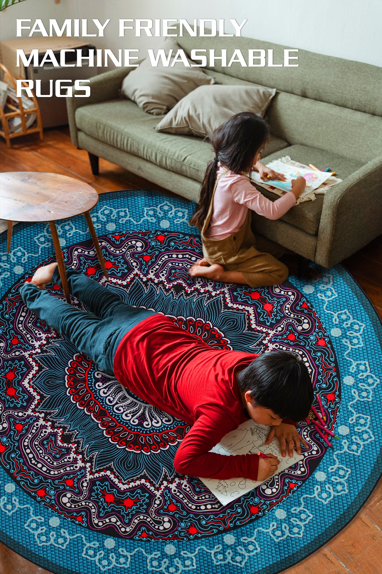 160cm Round LMA Branded 3D Printed Area Rug Lightweight - RM25