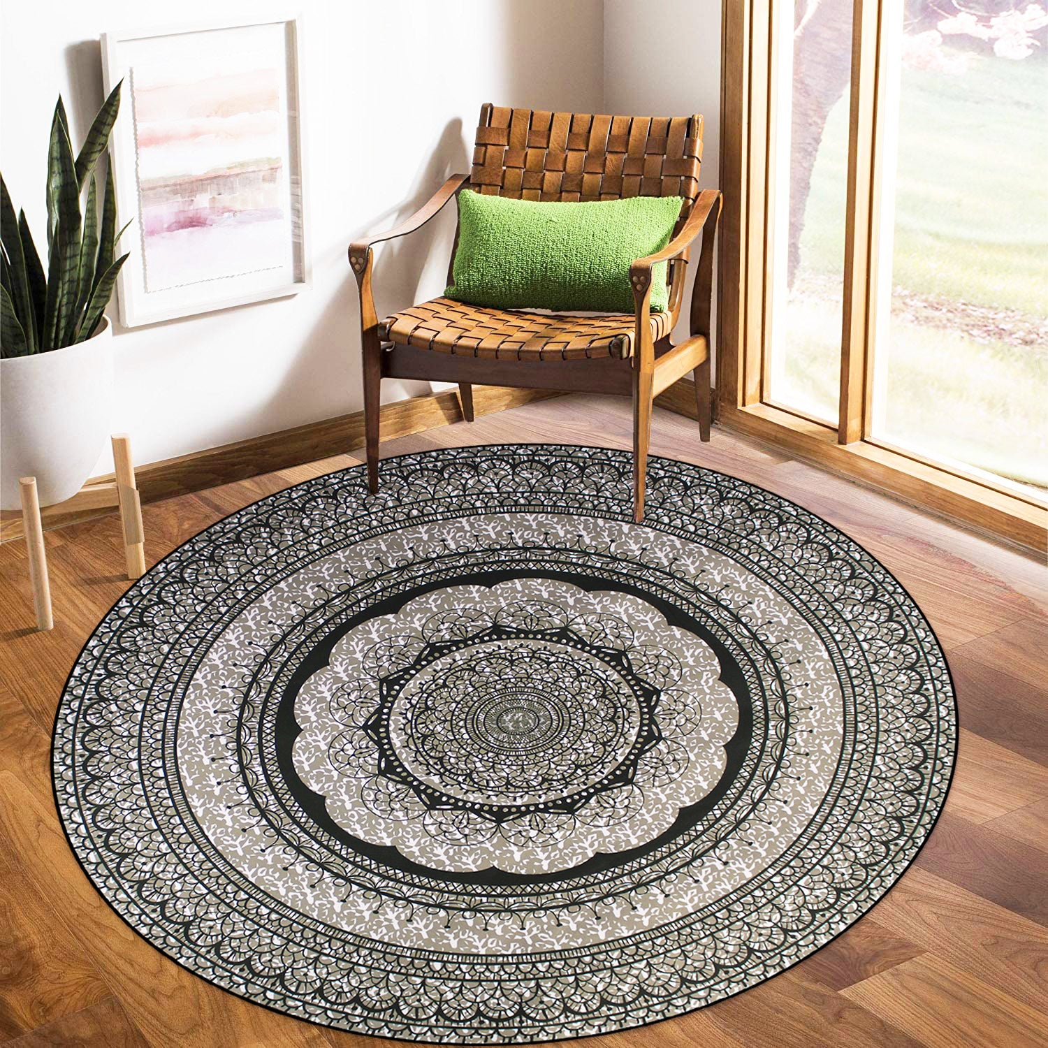 160cm Round LMA Branded 3D Printed Area Rug Lightweight - RM30