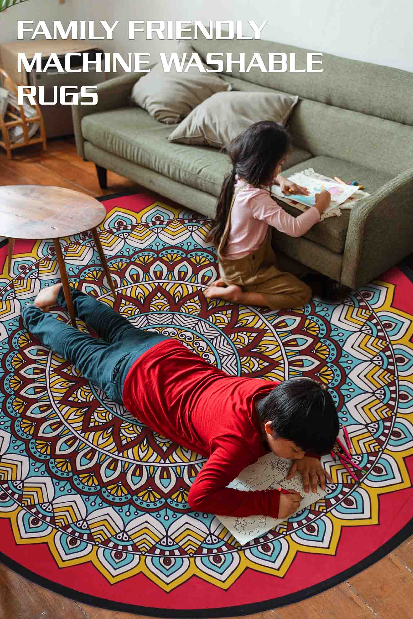 160cm Round LMA Branded 3D Printed Area Rug Lightweight - RM65