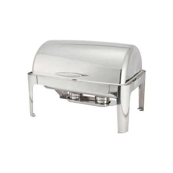 Rectangular Roll Top Chafing Dish - Stainless Steel Food Warmer