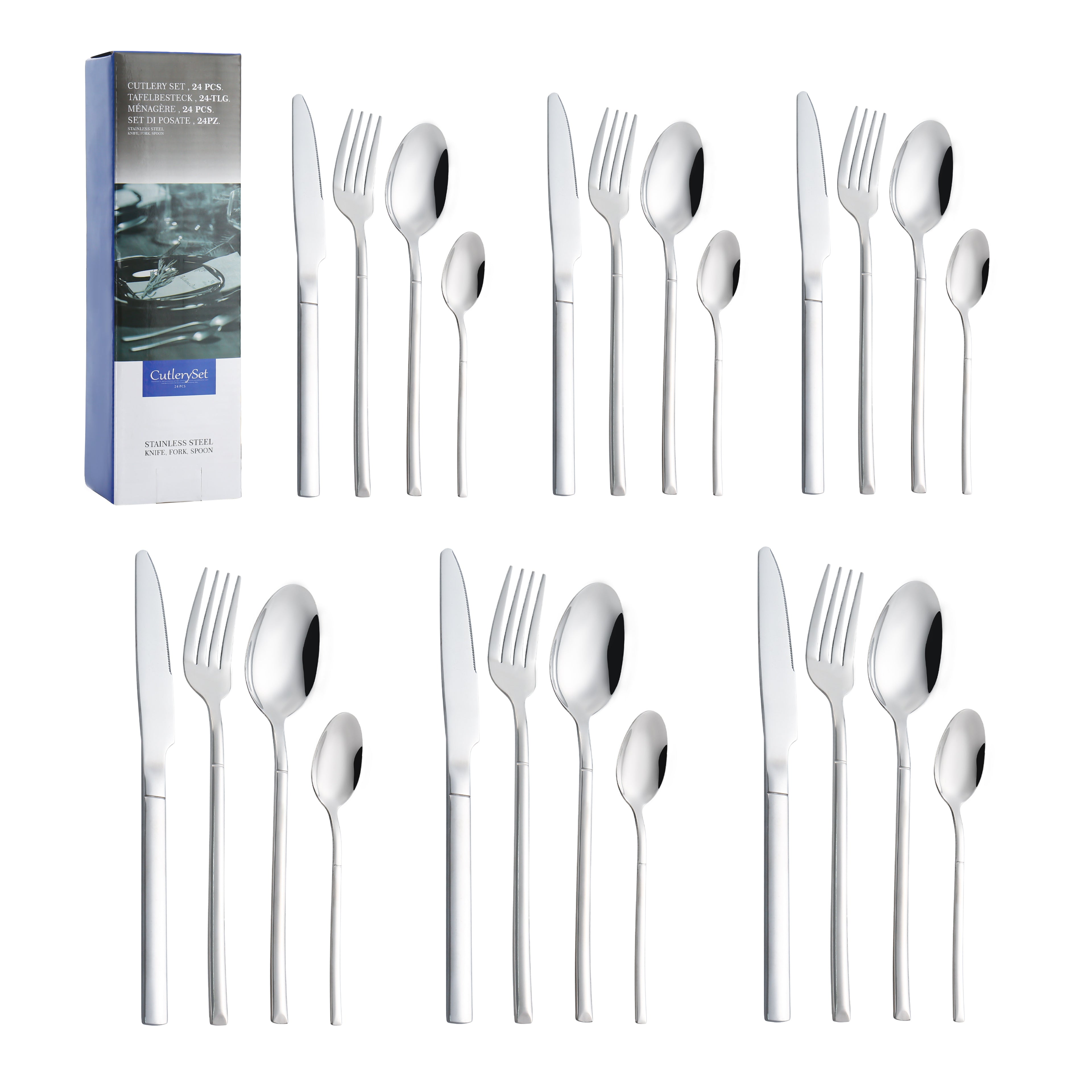 LMA Branded 24 Piece Stainless Steel Cutlery Set A008 Design