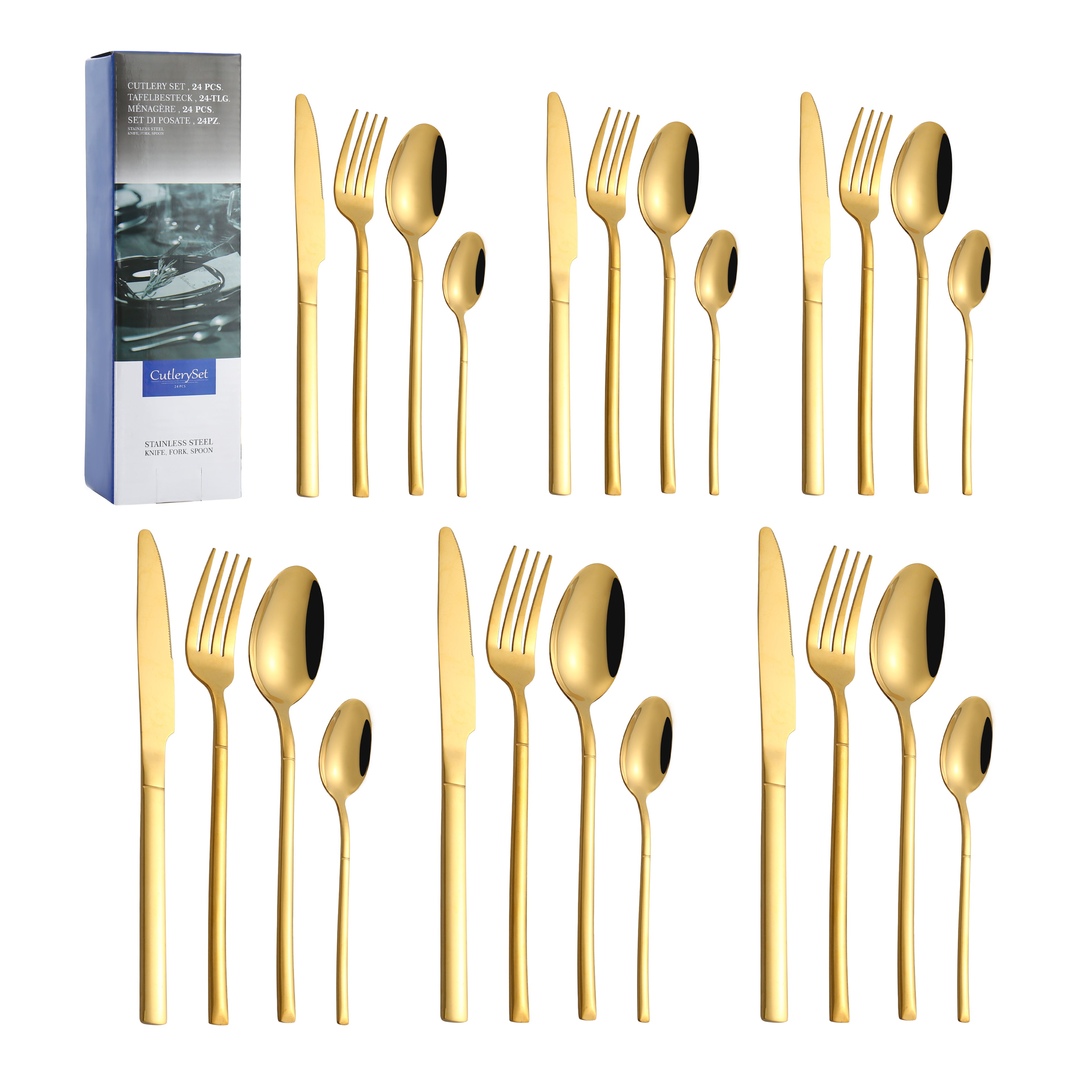 LMA Branded 24 Piece Stainless Steel Cutlery Set A008 Design