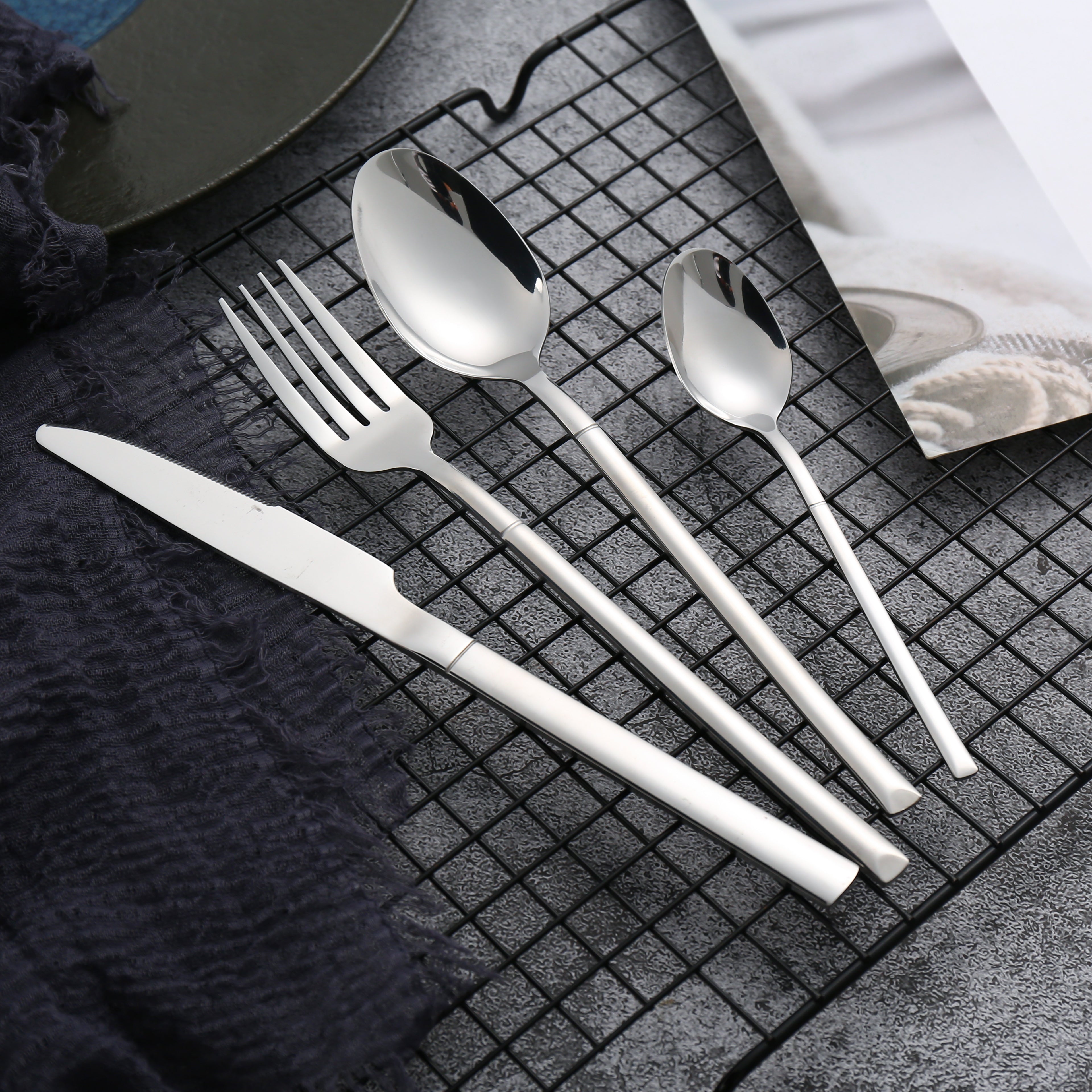 LMA Branded 24 Piece Stainless Steel Cutlery Set A008 Design