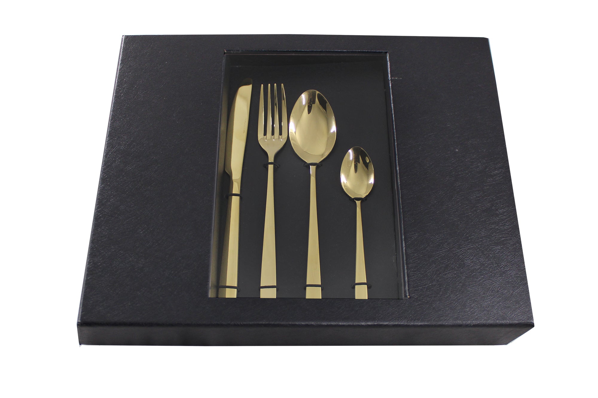 LMA 24 Piece Cutlery Set & Fiber Textured Noir Display Box