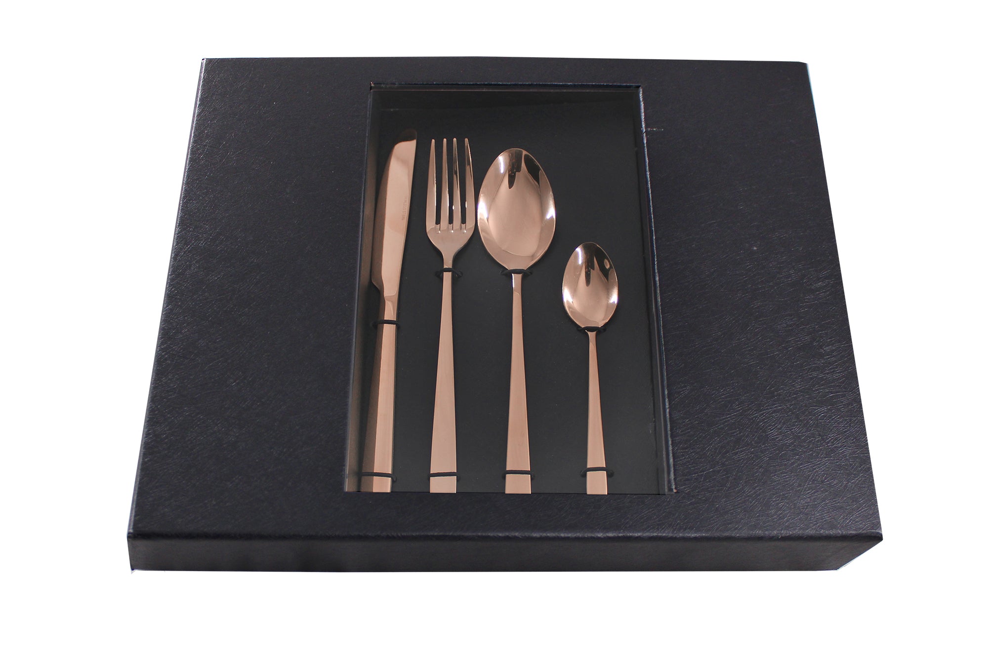 LMA 24 Piece Cutlery Set & Fiber Textured Noir Display Box