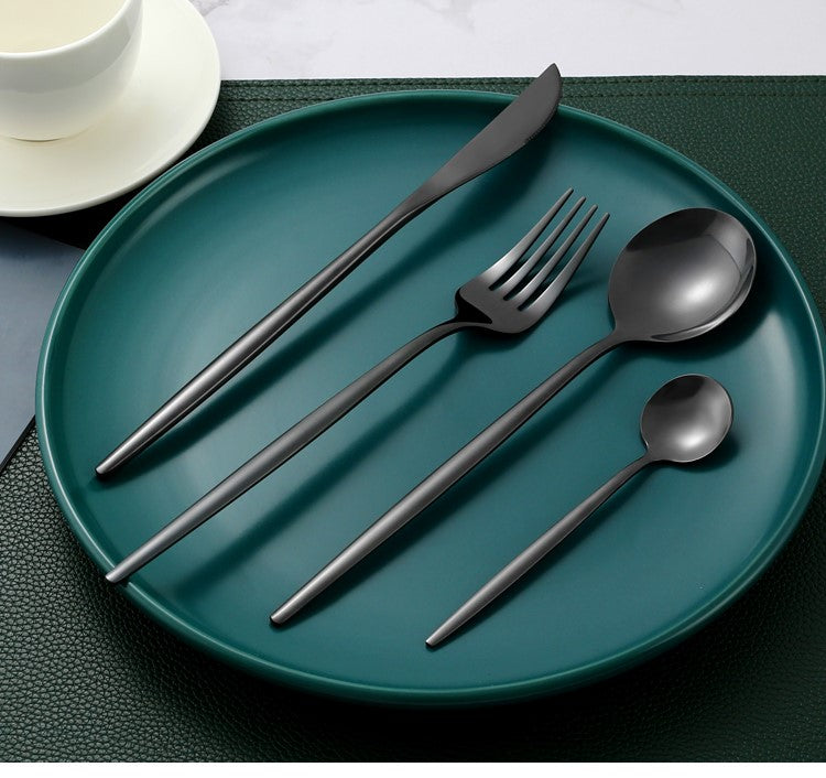 LMA 24 Piece Stainless Steel Black Box Series Flatware Set