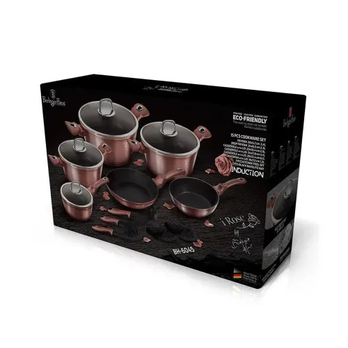 Berlinger Haus 15-Piece Marble Coating Cookware Set - i-Rose