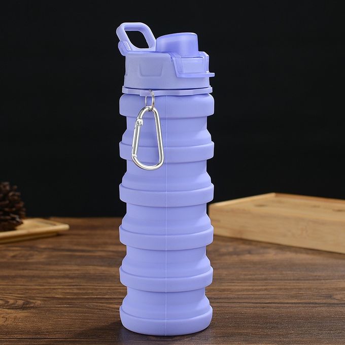 225ml to 500ml Foldable Silicon Cold Water Bottle with Carabiner Clip