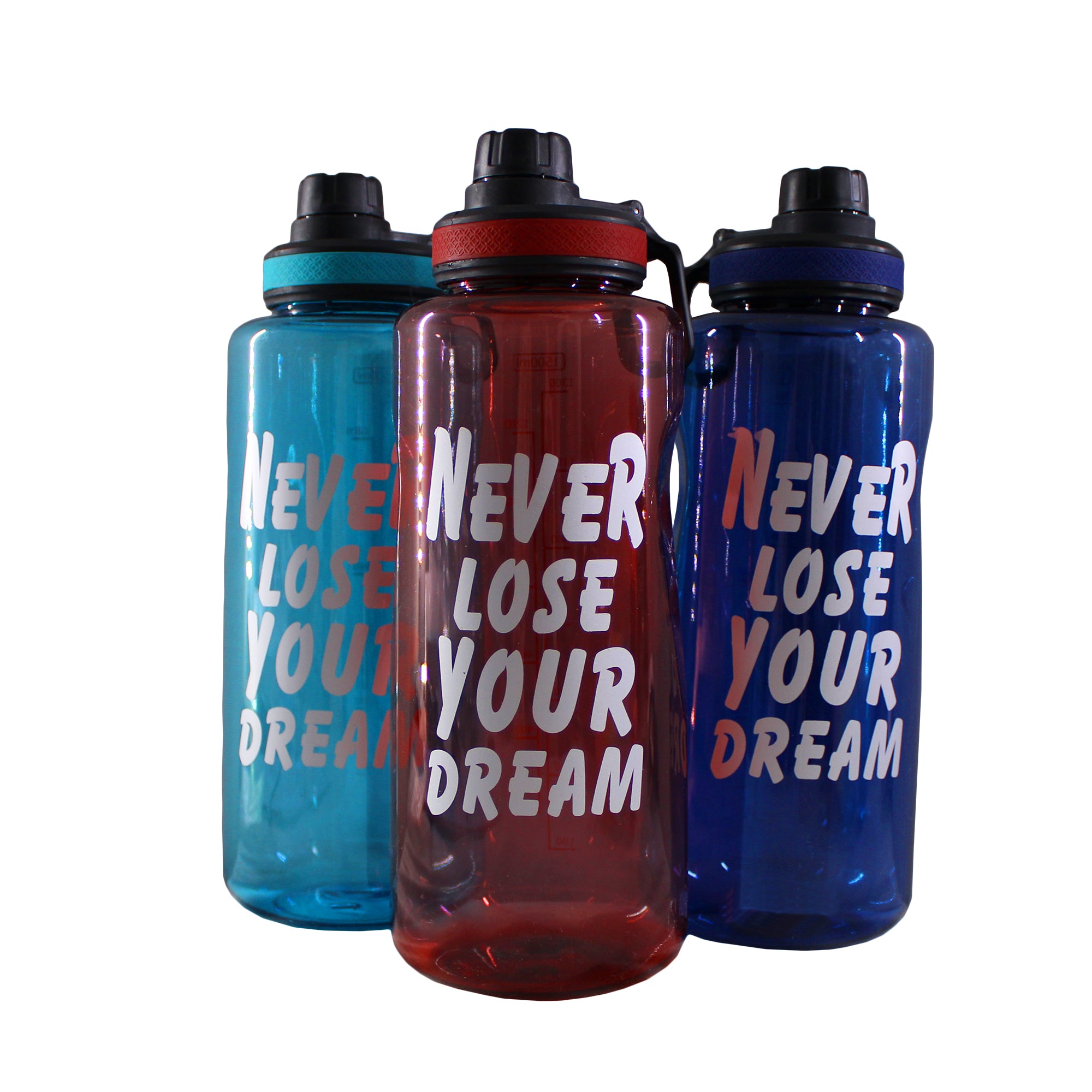 1500ml x3 Never Lose Your Dream Sky Plastic Water Bottles with Screw Lid