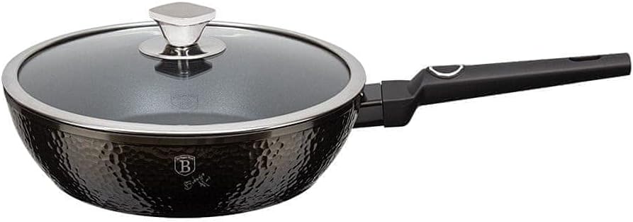 Berlinger Haus 24cm Black Shadow Stainless Steel Deep Frying Pan - Primal Gloss Collection