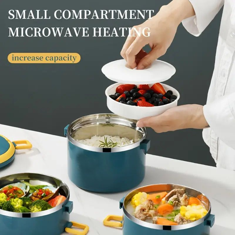 LMA 4 Tier Stackable Insulated Bento Box and Tote Bag