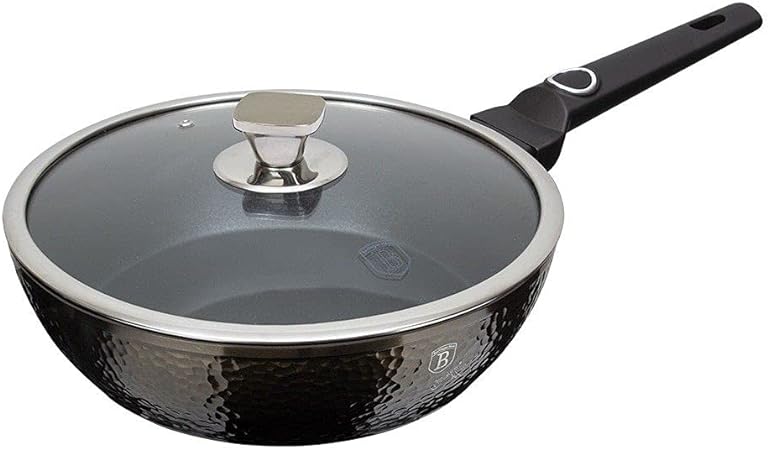 Berlinger Haus 24cm Black Shadow Stainless Steel Deep Frying Pan - Primal Gloss Collection