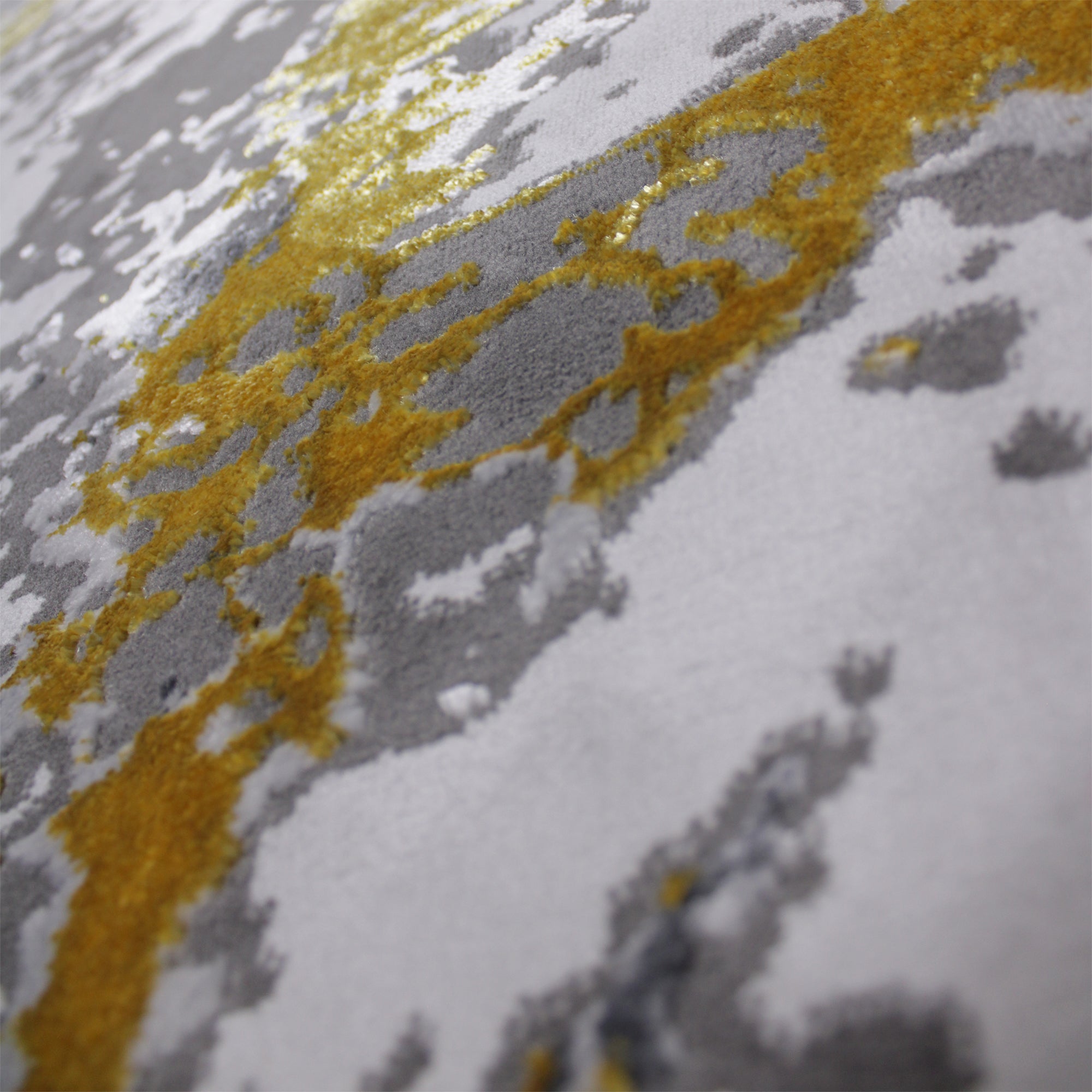 230x160 Babil Textured Turkish Shimmering Yarn Rug - Light Grey / Yellow 5769D-GY