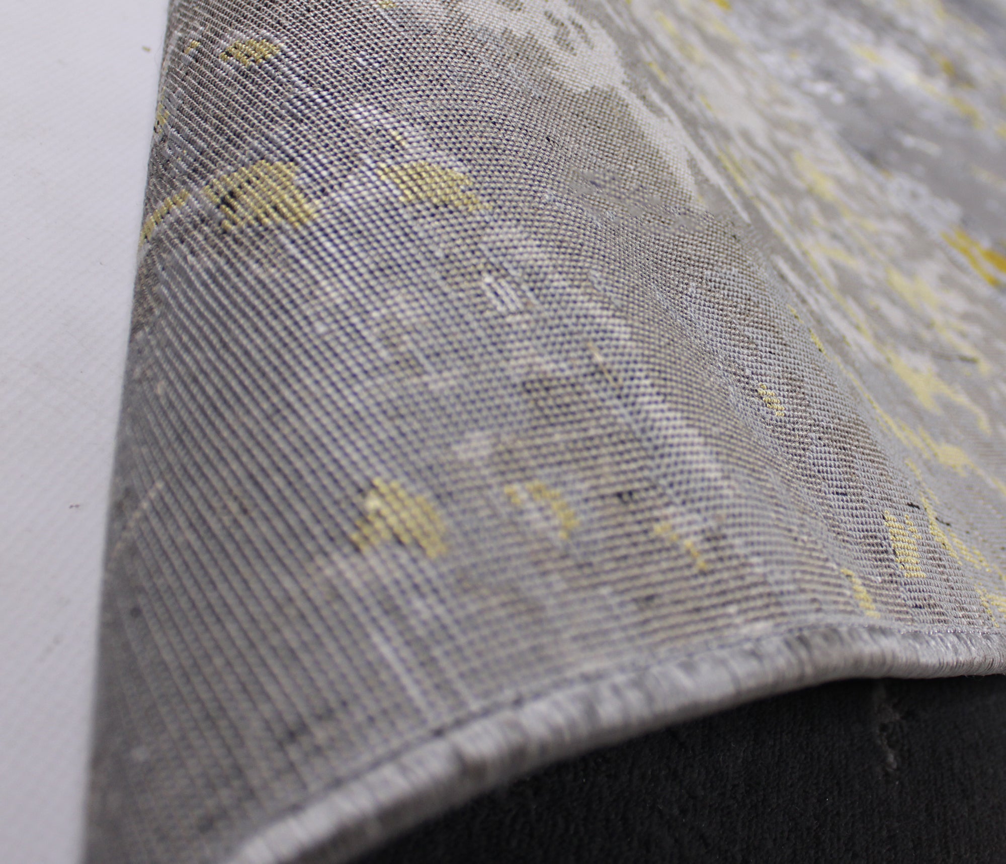 230x160 Babil Textured Turkish Shimmering Yarn Rug - Light Grey / Yellow 5769D-GY
