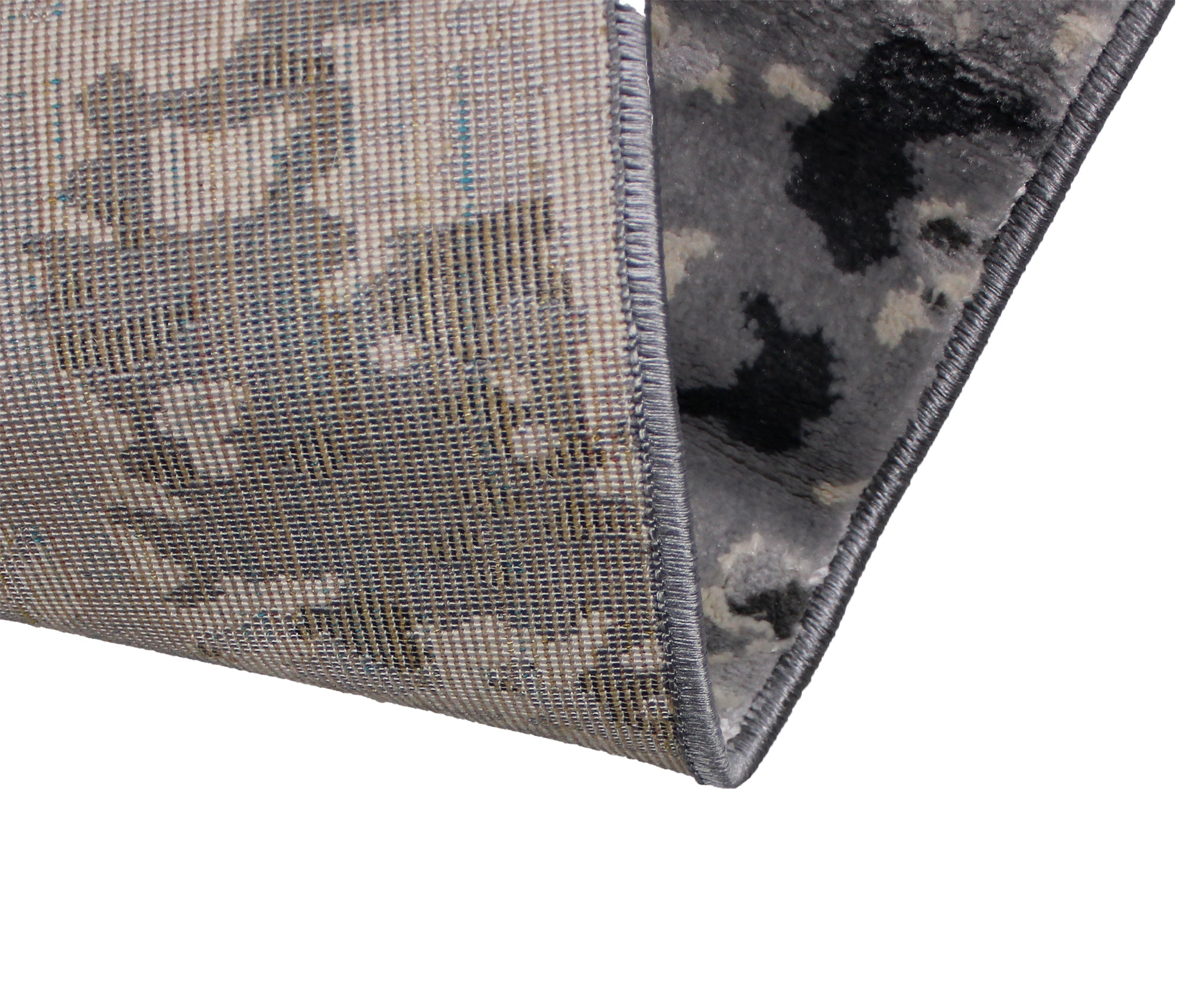 230x160 Babil Turkish Textured Rug with Shimmering Spotted Yarn Grey/L.Grey