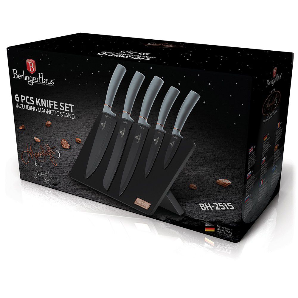 Berlinger Haus 6 Pcs Knife Set with Magnetic Stand - Moonlight Collection