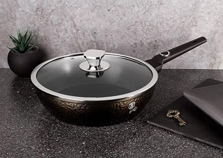 Berlinger Haus 24cm Black Shadow Stainless Steel Deep Frying Pan - Primal Gloss Collection