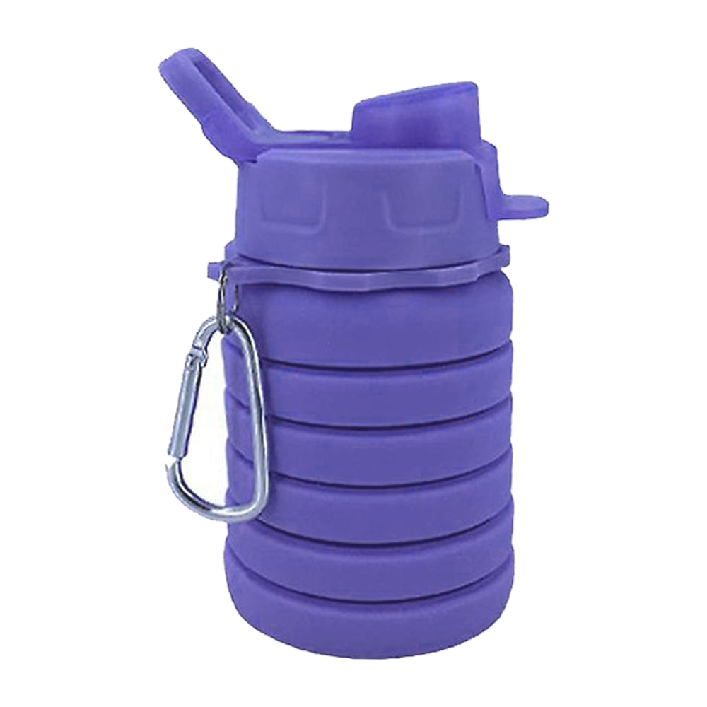 225ml to 500ml Foldable Silicon Cold Water Bottle with Carabiner Clip