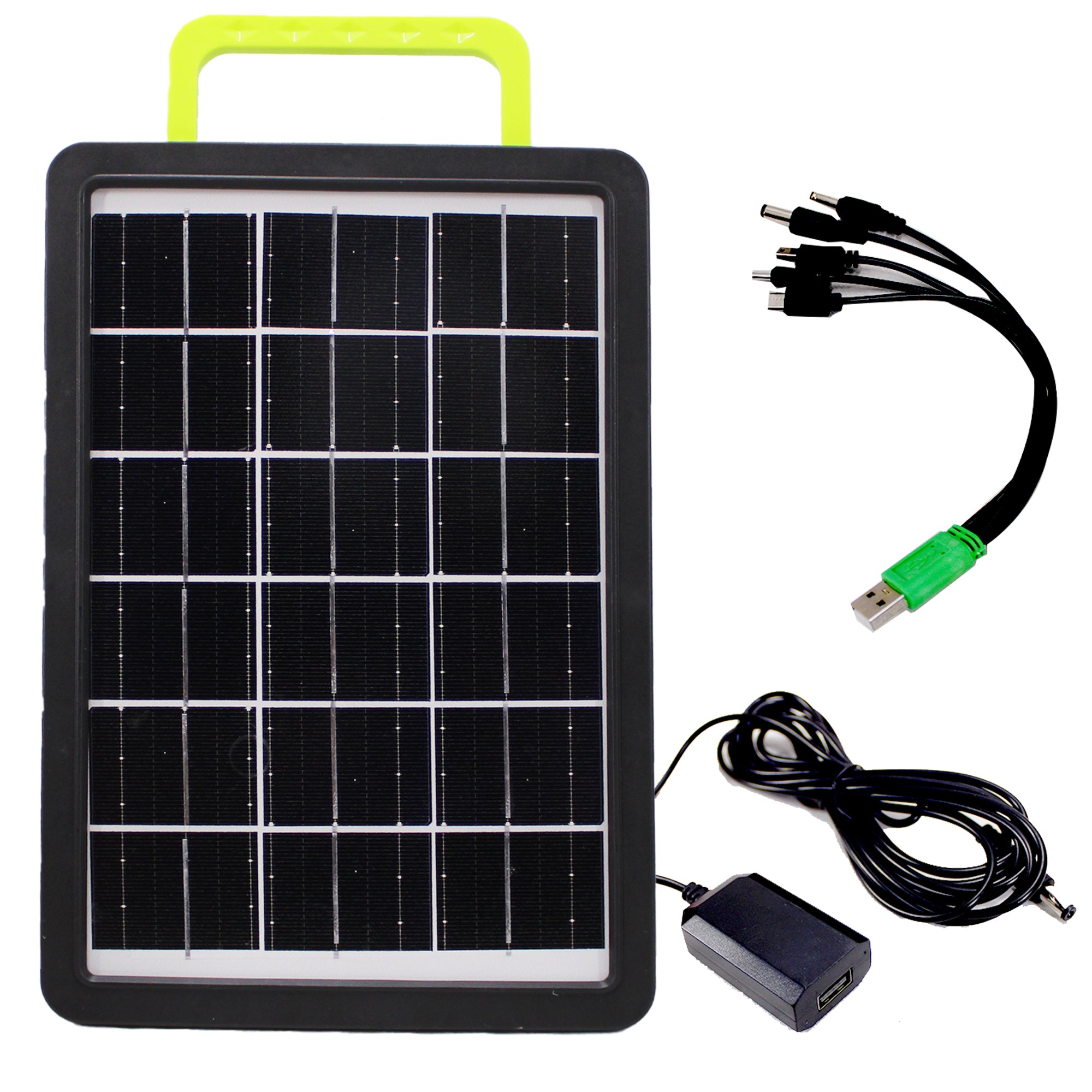 8W Solar Panel with Inbuilt Battery & Rear Flashlight Portable Charging Kit