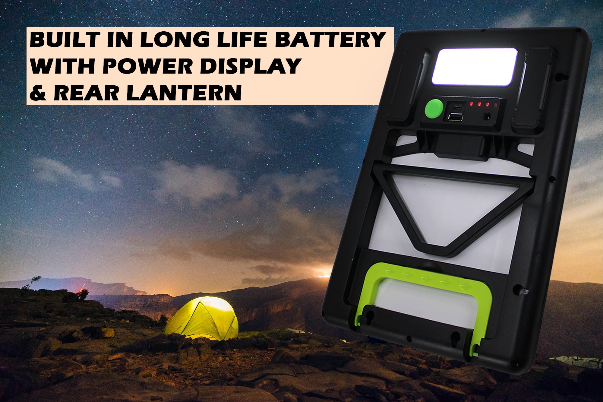 8W Solar Panel with Inbuilt Battery & Rear Flashlight Portable Charging Kit
