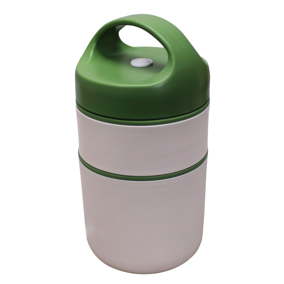 LMA 2 Tier S.Steel Vacuum Insulated Vented Bento Thermos Lunch Boxes 600ml - White, Green