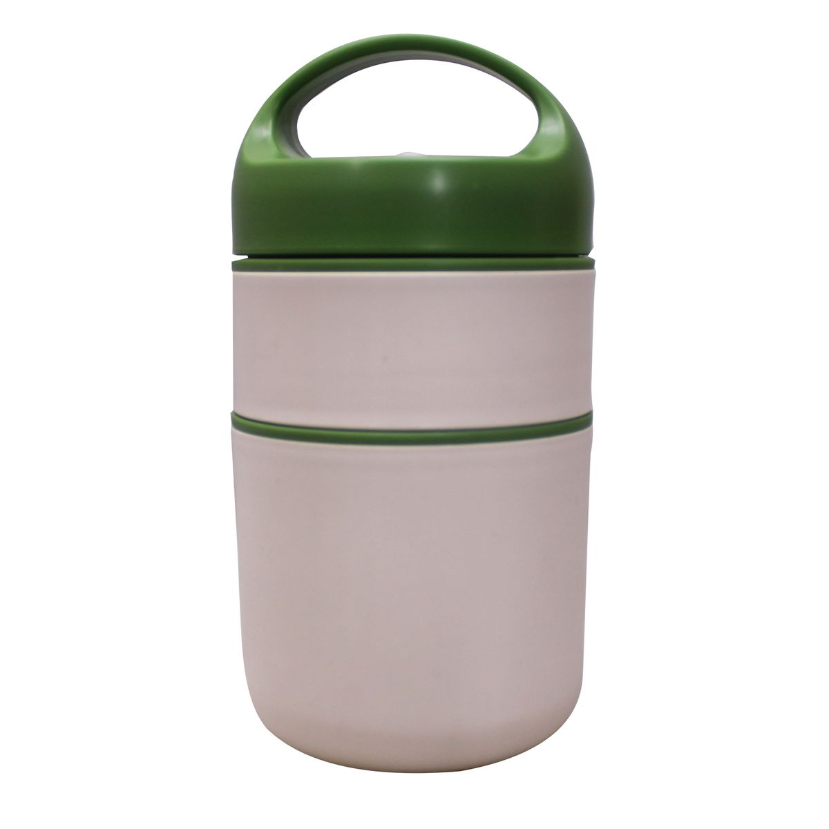 LMA 2 Tier S.Steel Vacuum Insulated Vented Bento Thermos Lunch Boxes 600ml - White, Green