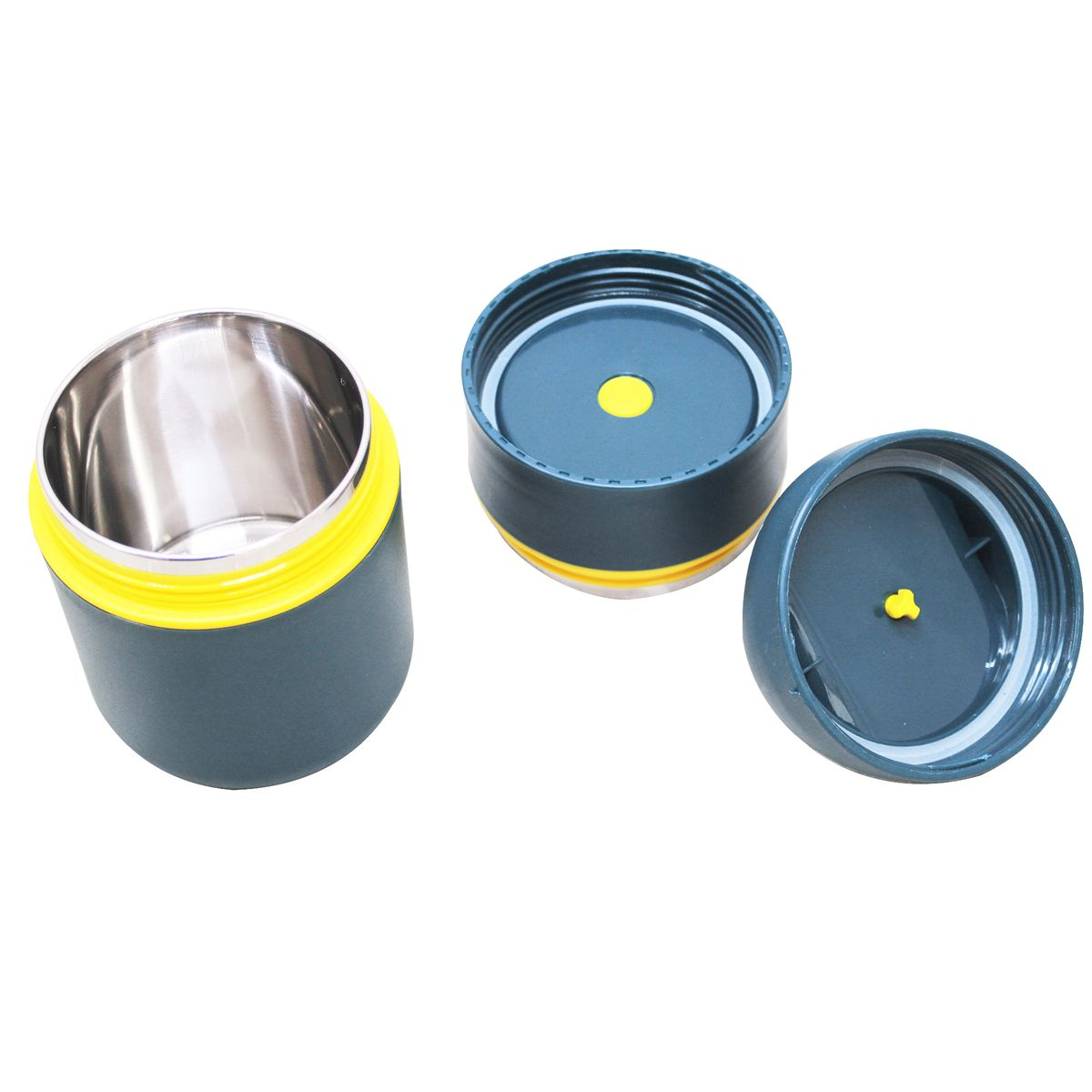 LMA 2 Tier S.Steel Vacuum Insulated Vented Bento Thermos Lunch Boxes 600ml - Blue