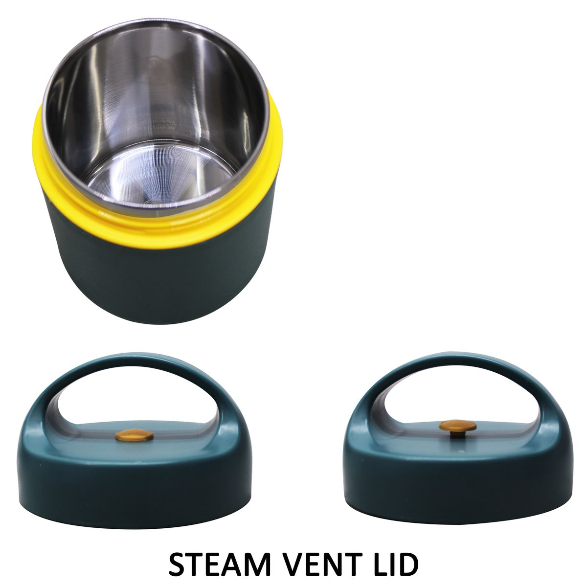 LMA 2 Tier S.Steel Vacuum Insulated Vented Bento Thermos Lunch Boxes 600ml - Green