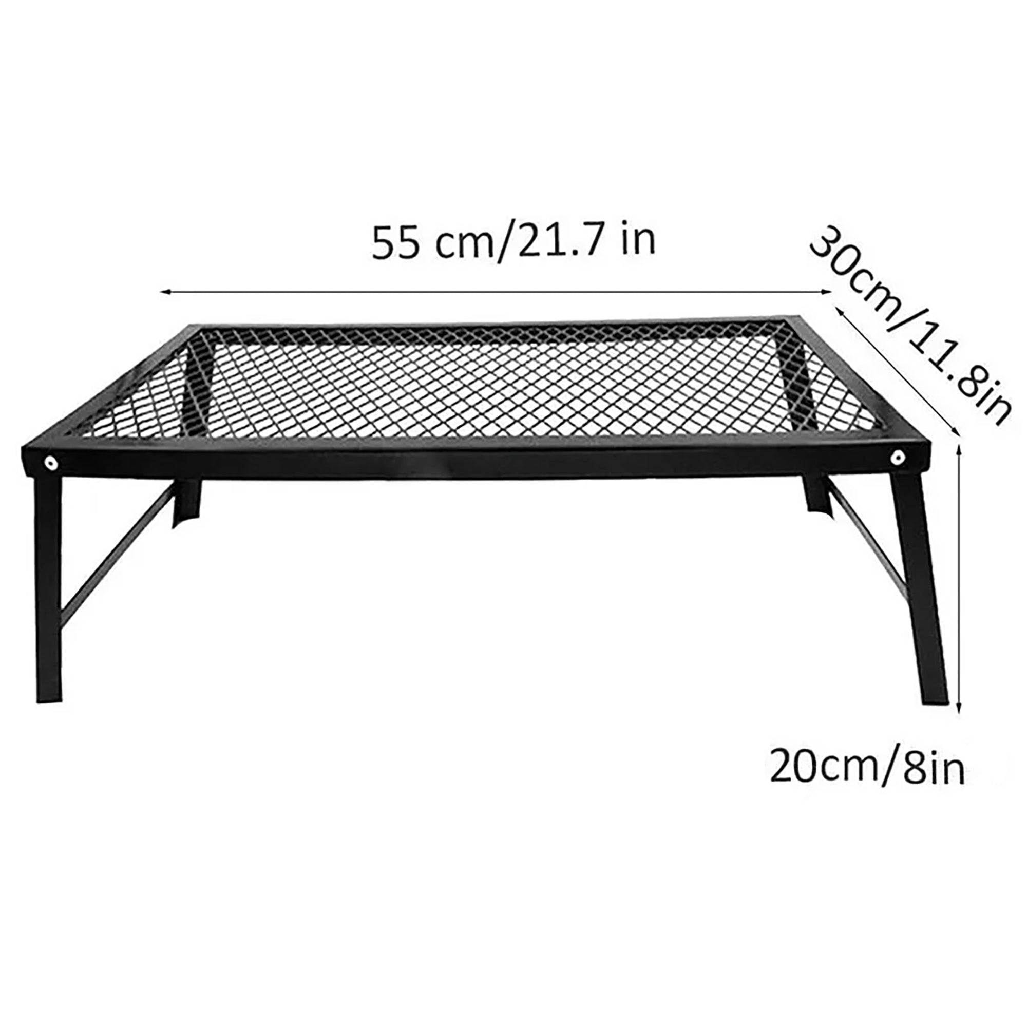 55x30x20cm LMA Folding Portable Braai Mesh Stand & Camping Table FX-7084