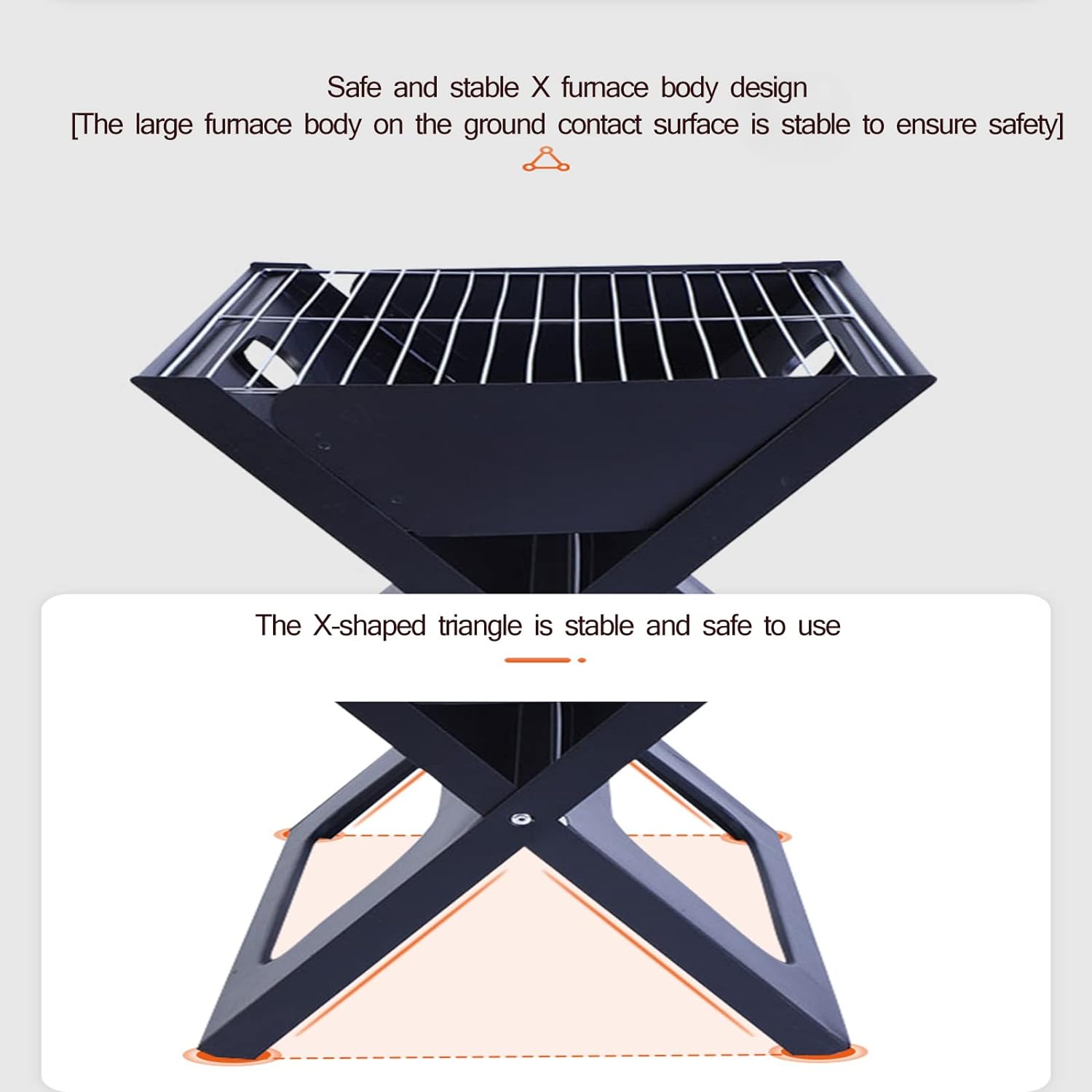 LMA 44x28x37cm X-Type Portable Folding Braai Stand FX-8463