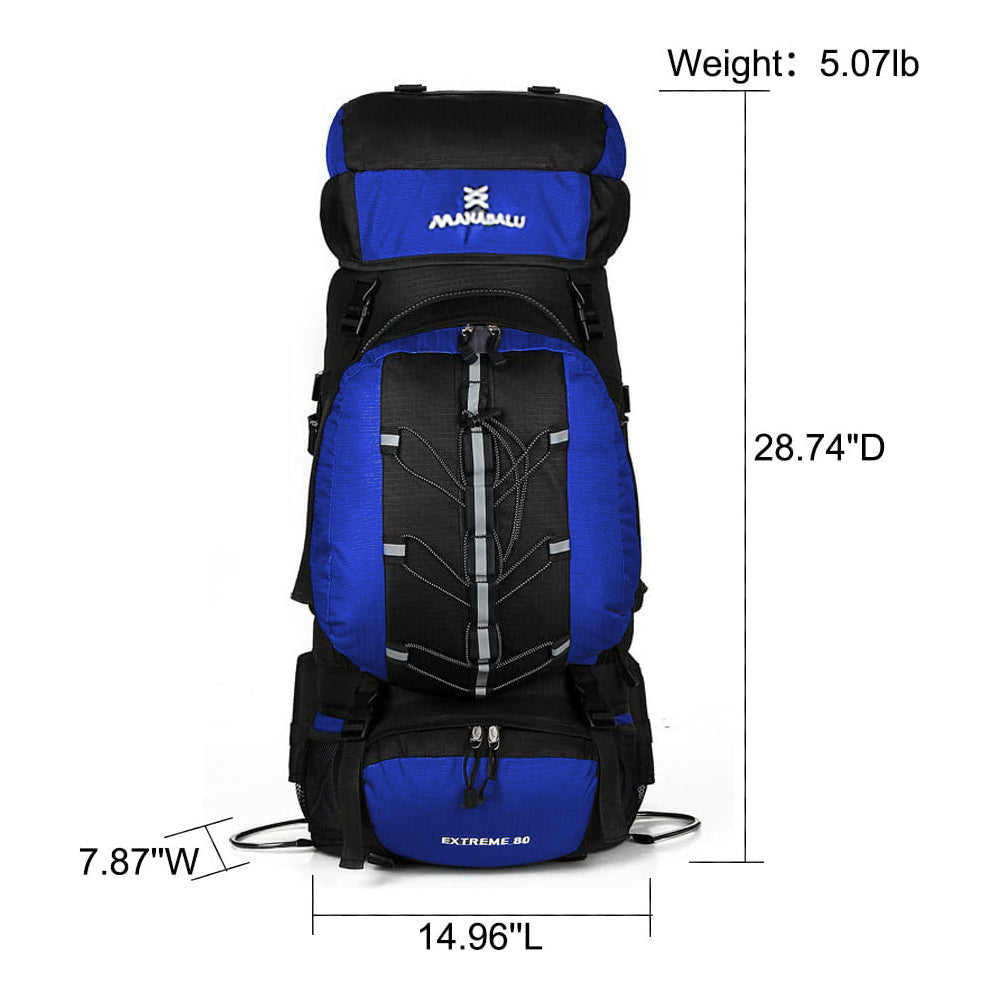 Manasalu Extreme 70L+10L 2 In 1 Waterproof Camping Backpack Set FX-8854-2