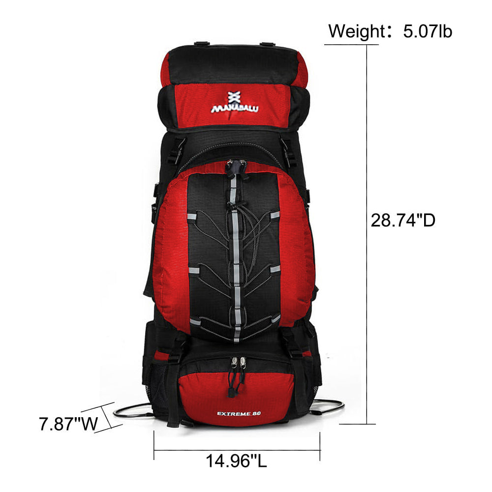 Manasalu Extreme 70L+10L 2 In 1 Waterproof Camping Backpack Set FX-8854-2