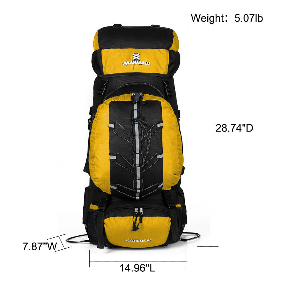 Manasalu Extreme 70L+10L 2 In 1 Waterproof Camping Backpack Set FX-8854-2