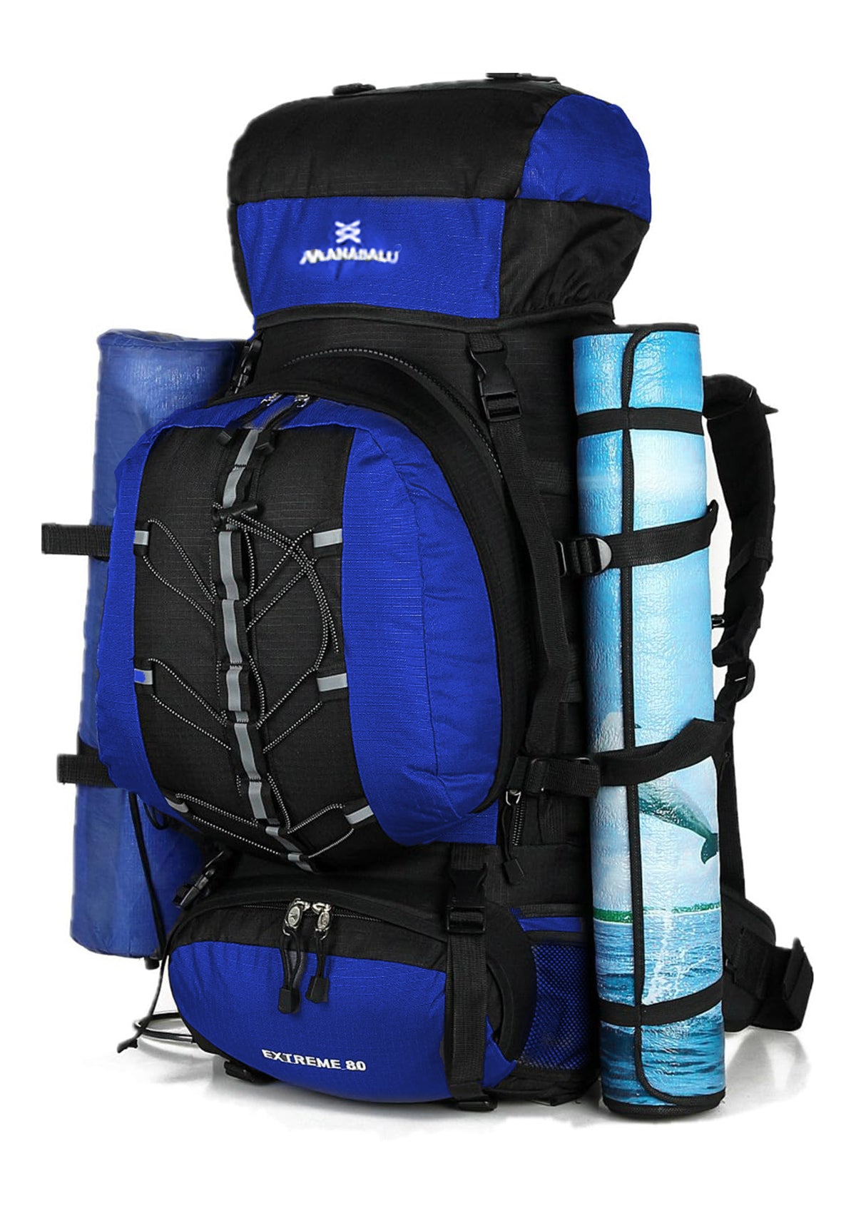 Manasalu Extreme 70L+10L 2 In 1 Waterproof Camping Backpack Set FX-8854-2