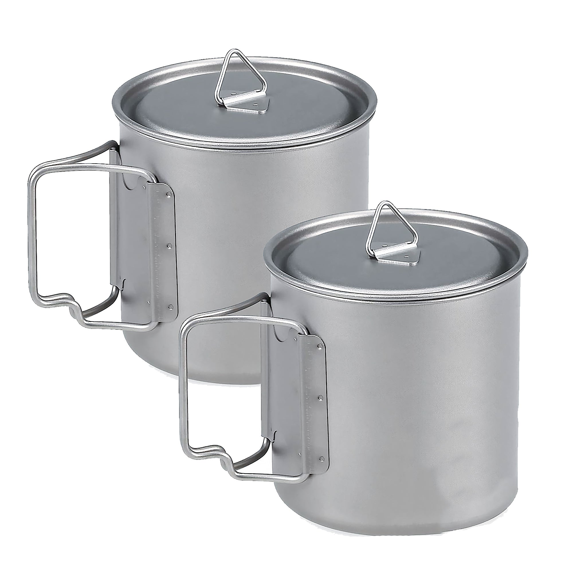 LMA 2 Pack 300ml S. Steel Folding Handle Camping Mug with Lid - FX-9178-2