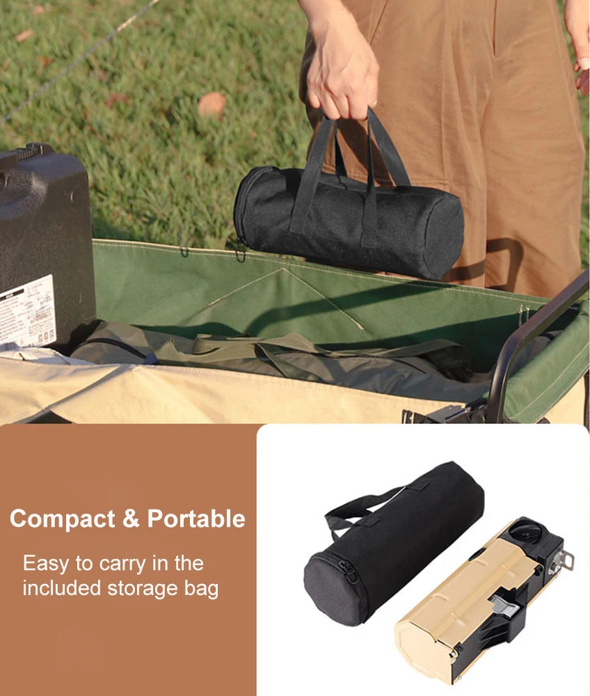 LMA 25x8cm Portable Folding Cassette Camping Gas Stove & Carry Bag FX-9197
