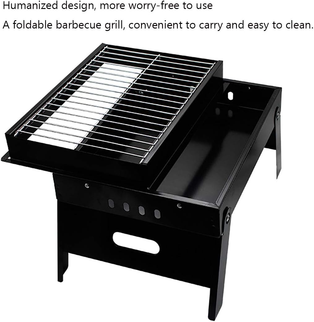 38x30x27cm Portable Folding Braai Stand with Deep Charcoal Pit - FX-9203