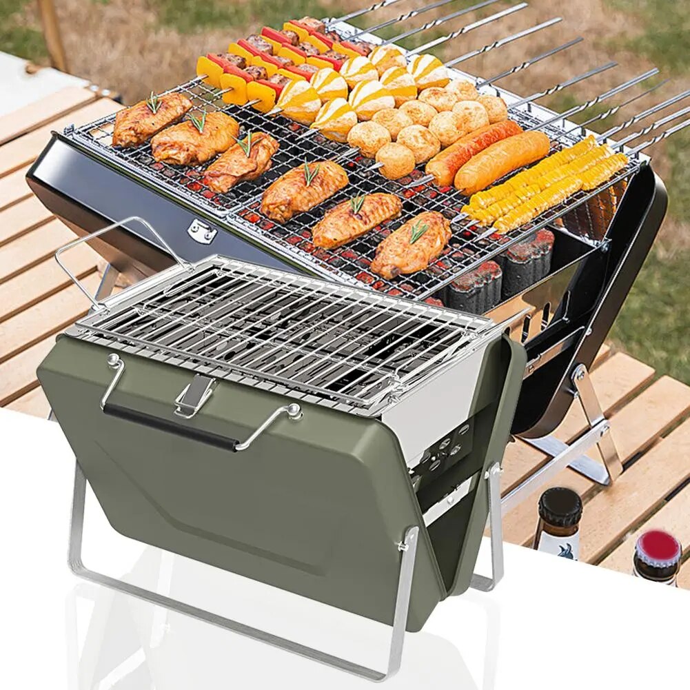 LMA 28x20x22cm Portable Folding Charcoal Braai Grill and Carry Case FX-9206