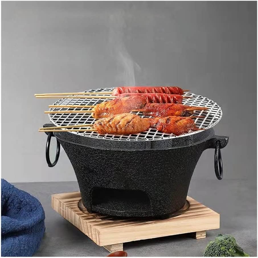 LMA 26cm Indoor & Outdoor Tabletop Charcoal Stove with Wooden Tray FX-9499
