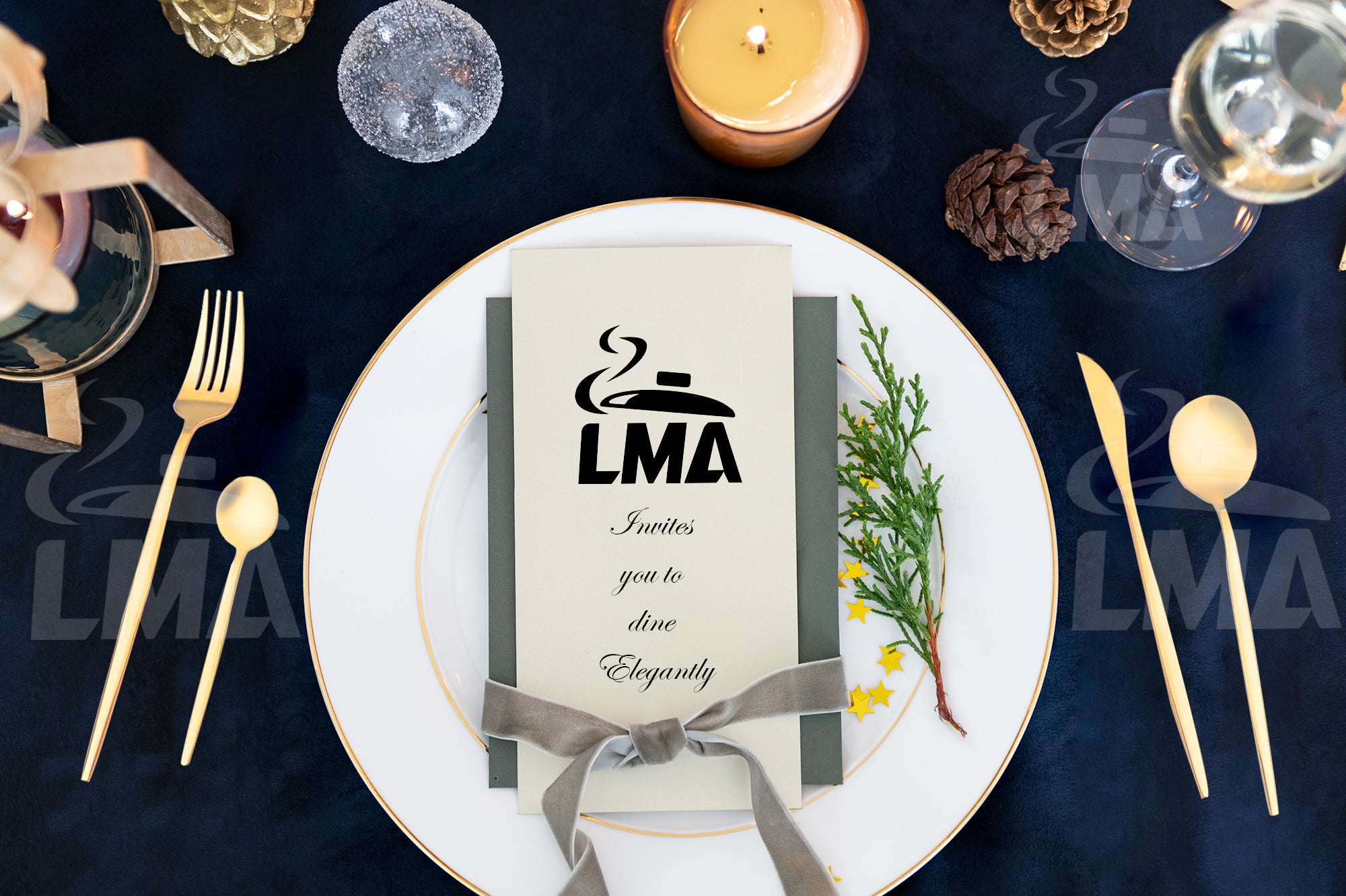 LMA Authentic Flatware Dinner Set & Decadent Wooden Gift Box - 24 Piece