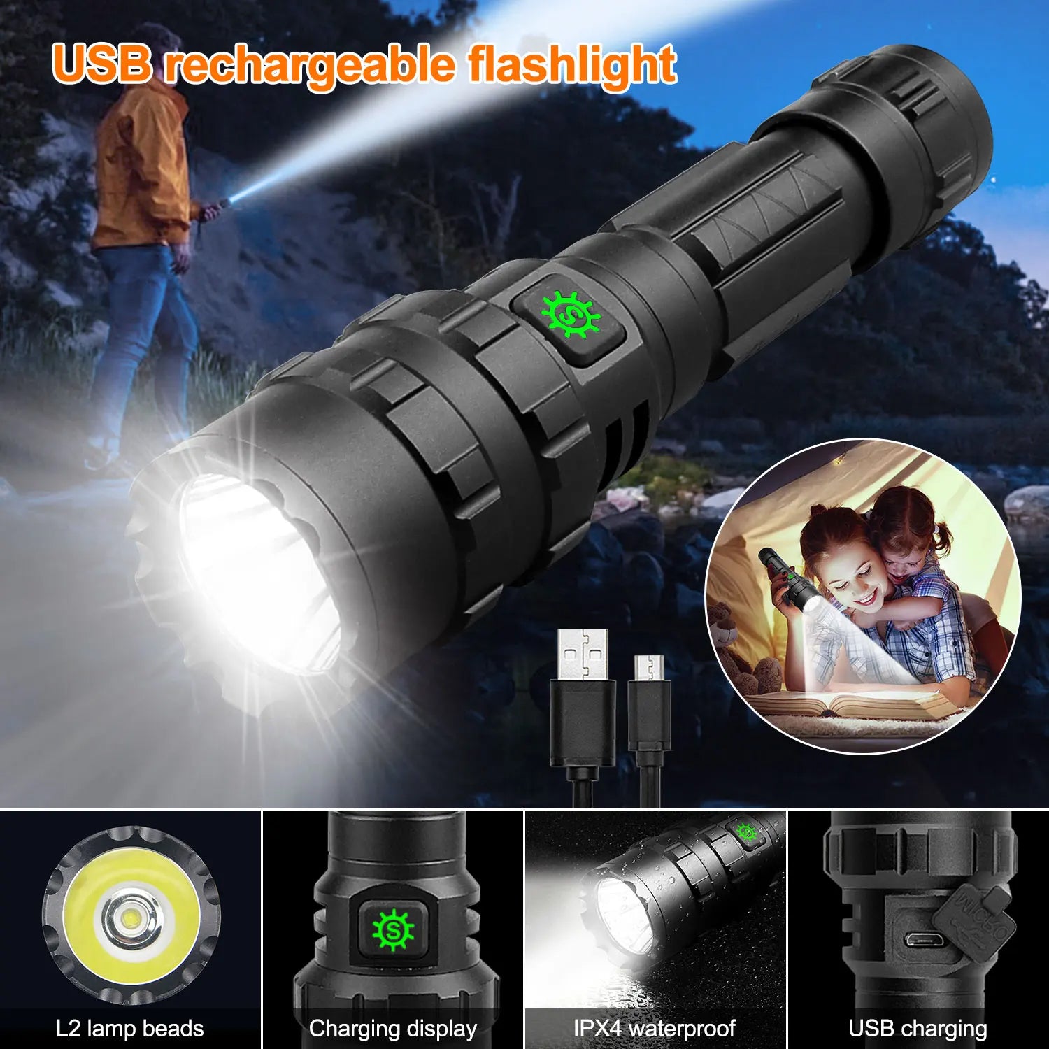 Tactical LED Bulb Tactical Hunting Torch with Barrel Mount & Remote