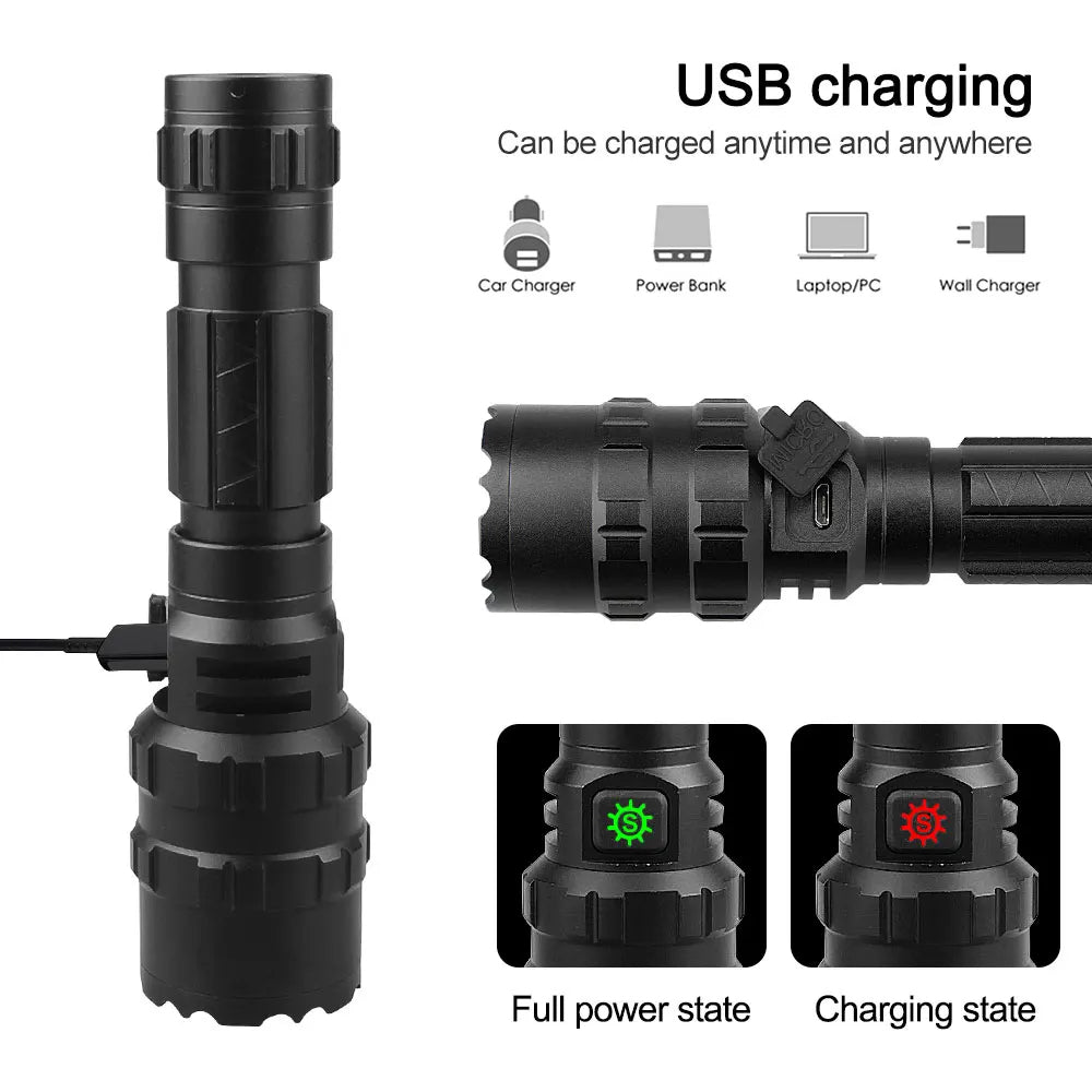 Tactical LED Bulb Tactical Hunting Torch with Barrel Mount & Remote