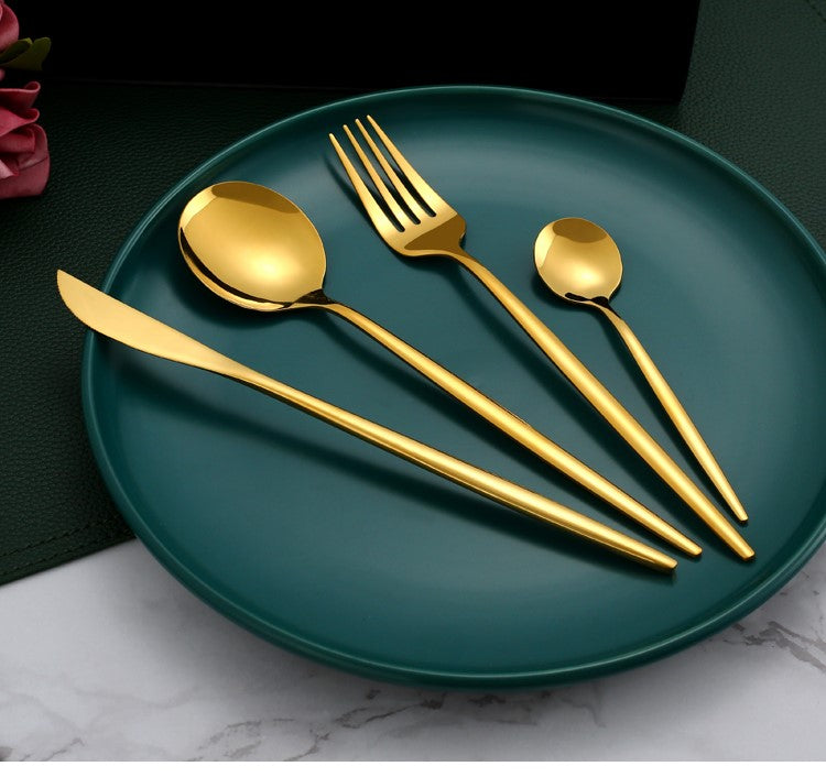 LMA 24 Piece Stainless Steel Black Box Series Flatware Set