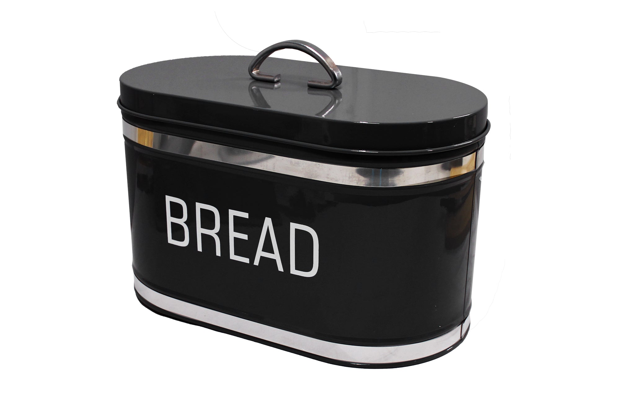 Glossy Oval Double Loaf Bread Bin, 6 Piece Matching Canister and Spoon Set