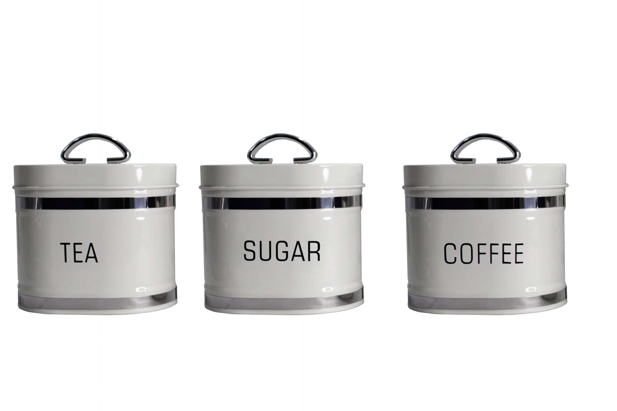 Glossy Oval Double Loaf Bread Bin, 6 Piece Matching Canister and Spoon Set