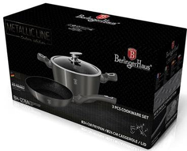 Berlinger Haus 3 pcs cookware set - Carbon Metallic Touch Line