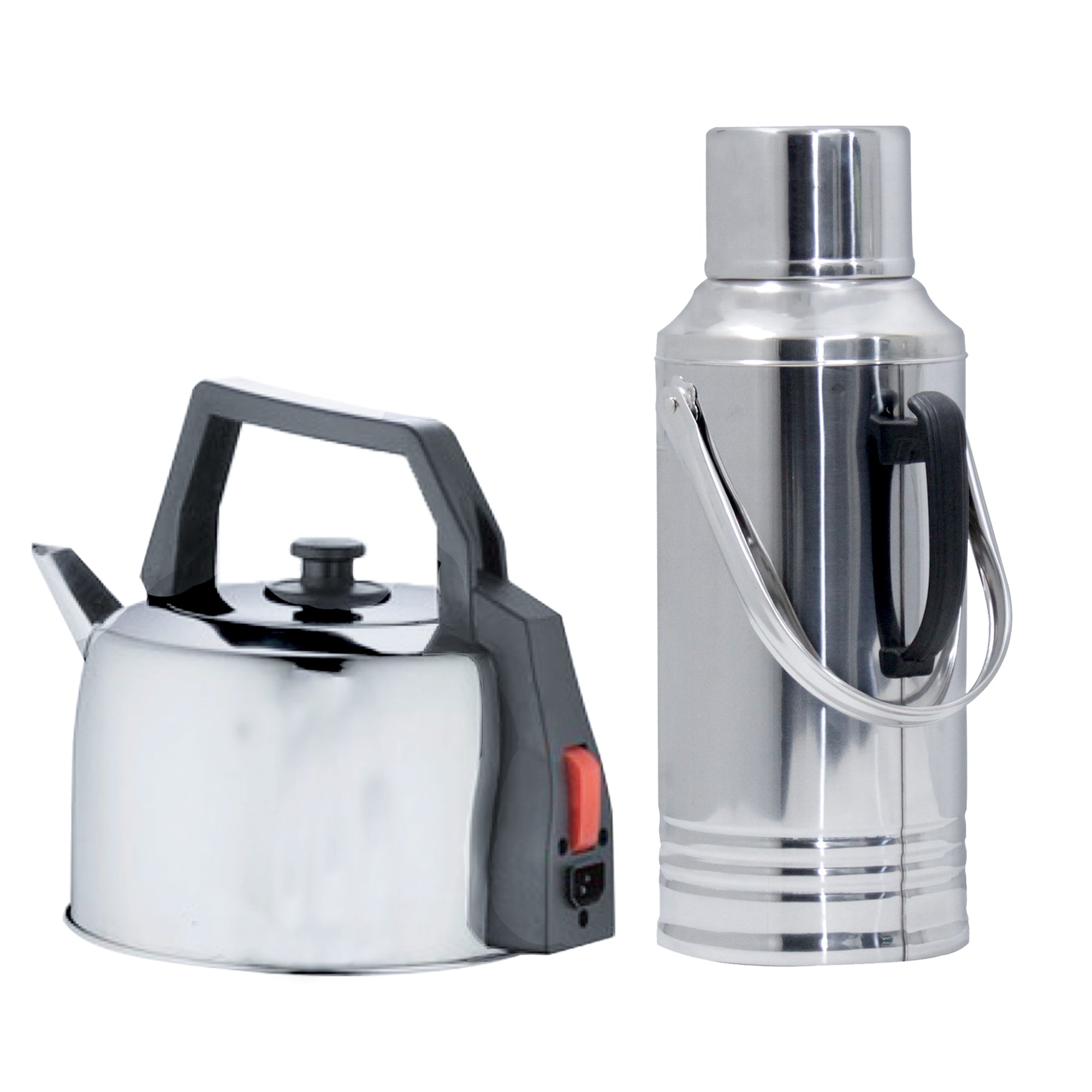 3.2L Steel Glass-Inner Vacuum Insulated Flask and 4.1 Litre Electric Kettle