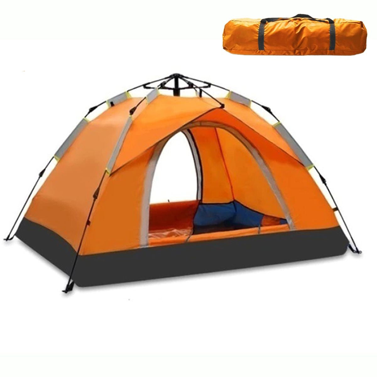 2-Person Waterproof Instant Camping Tent & Carry Bag - 205 x 130cm ORG/BLK