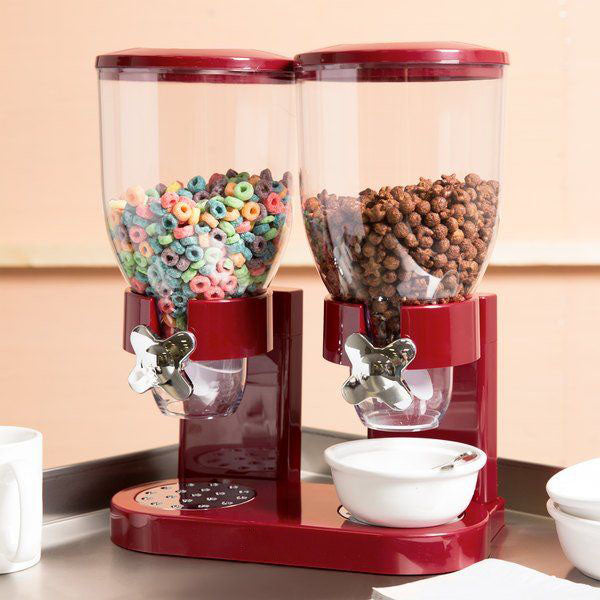 Double Barrel Cereal Dispenser with Portion Control 1000 grams